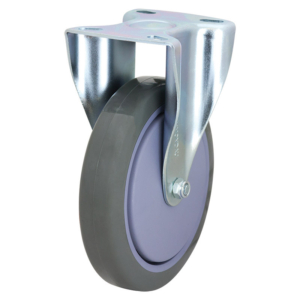 150mm Inst Rubber Rigid Zinc Durolite Castor (R6105)