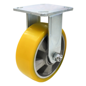 150mm Crowned Polyurethane Tyred Aluminium Centred Wheel  500kg Capacity Rigid Castor (R6275)