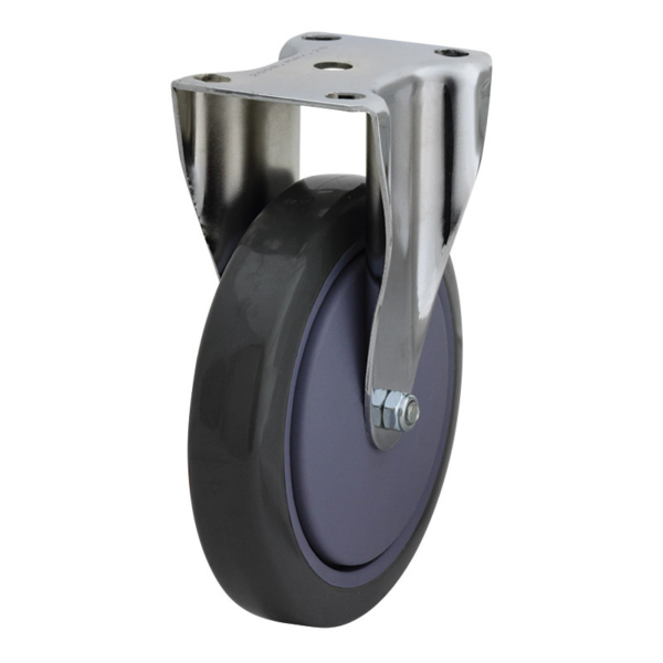 150mm Poly Nylon Rigid Chrome Durolite Castor (R6689)