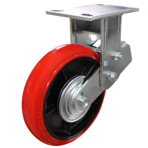 200mm Poly Spring Loaded Rigid Castor (R8099)