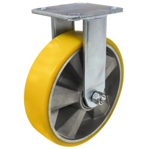 200mm Crowned Polyurethane Tyred Aluminium Centred Wheel 600kg Capacity Rigid Castor (R8275)