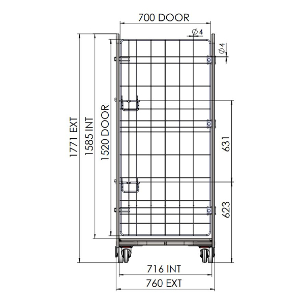 3 Sided Roll Cage with 1 Full Door – A-Base (RCR300) - Image 5