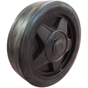 245mm Rubber Tyred Nylon Centred Wheel | 20mm Axle Diameter (RN1024-20PL)