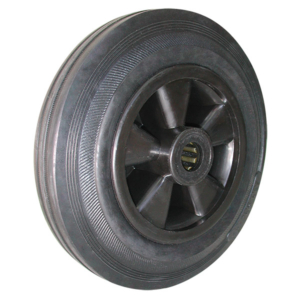 200mm Rubber Tyred Nylon Centred Wheel | 1/2" Axle Diameter (RN8875-50)