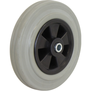200mm Rubber Tyred Nylon Centred Wheel | 1/2" Axle Diameter (RN8876-50)