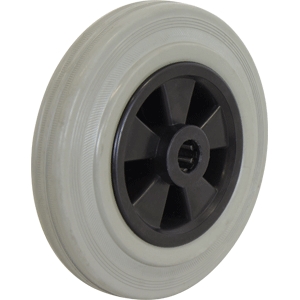 200mm Rubber Tyred Nylon Centred Wheel | 20mm Axle Diameter (RN8876-M20)