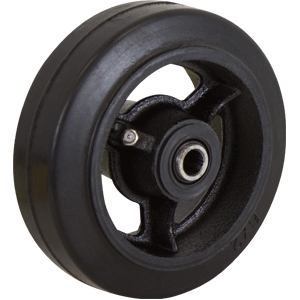 150mm Rubber Tyred Cast Iron Centred Wheel | 1/2" Axle Diameter (RT6647-50)