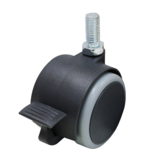 Pack of 2 Non-Marking Twin Wheel Threaded Stem Castors (S054BPK2)