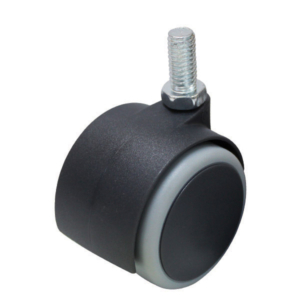 Pack of 2 Non-Marking Twin Wheel Threaded Stem Castors (S054PK2)