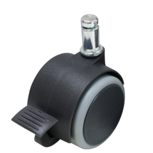 Pack of 2 Non-Marking Twin Wheel Friction Stem Castors (S057BPK2)
