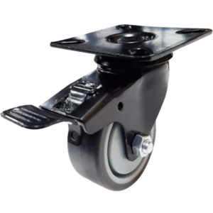 50mm Grey Rubber Wheel 30kg Capacity Swivel Brake Castor (S2214B)