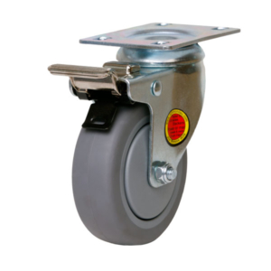 75mm Inst Rubber Wheel 80kg Capacity Castor (S3312B)