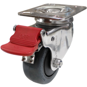75mm Elastic Rubber Wheel Swivel Brake Castor (S3315B)