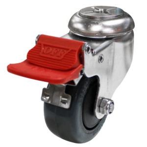 75mm Elastic Rubber Swivel Brake Castor (S3361B)