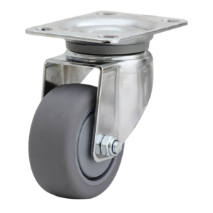 75mm Inst Rubber Swivel Chrome Durolite Castor (S3374)