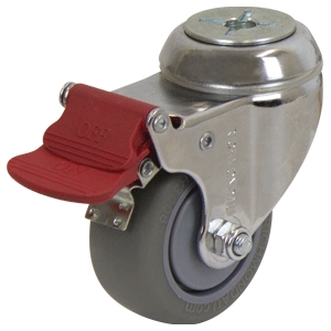 75mm Inst Rubber Swivel Chrome Durolite Castor (S3380BR)