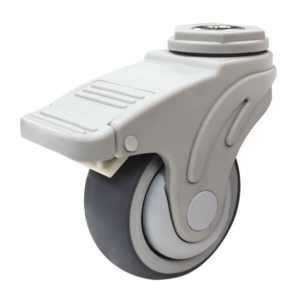 75mm Thermoplastic Rubber Wheel 80/45kg Capacity Medical Castor With Brake (S3392B)