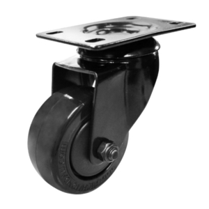 75mm Black Polyurethane Wheel 80kg Capacity Swivel Castor (S3398)