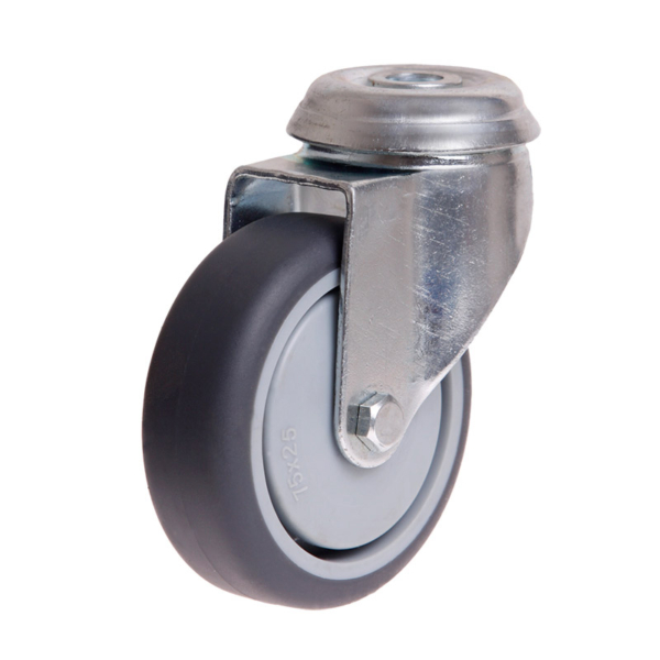 75mm Rubber Wheel 50kg Capacity Castor (S3714)