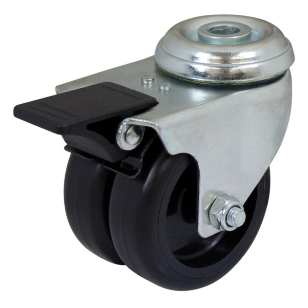 75mm Twin Wheel Utility Bolt Castor (S3720B)