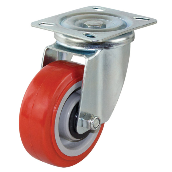100mm Polyurethane Tyre on Nylon Centre Wheel 200kg Capacity Castor (S4044)