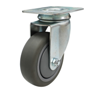 100mm Inst Rubber Swivel Zinc Durolite Castor (S4104)
