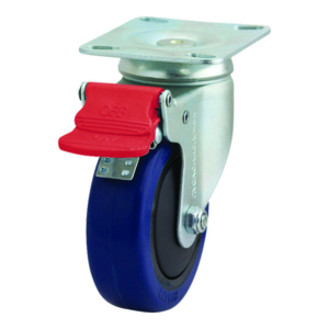 100mm Reb Rubber Swivel Zinc Durolite Castor (S4110B)