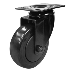100mm Black Polyurethane Wheel 80kg Capacity Swivel Castor (S4362)