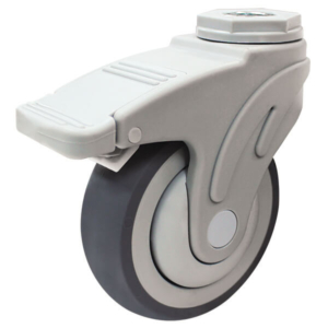 100mm Thermoplastic Rubber Wheel 100/80kg Capacity Medical Castor With Brake (S4386B)