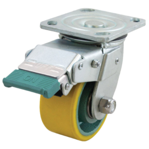 100mm Polyurethane Tyred Cast Iron Centred Wheel 500kg Capacity Castor (S4388D)