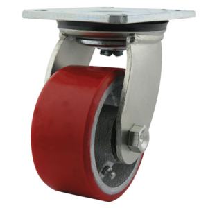 100mm Polyurethane Tyred Cast Iron Centred Wheel 250kg Capacity Castor (S4400)