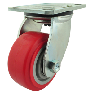 100mm Polyurethane Tyred Nylon Centred Wheel 250kg Capacity Castor (S4410)