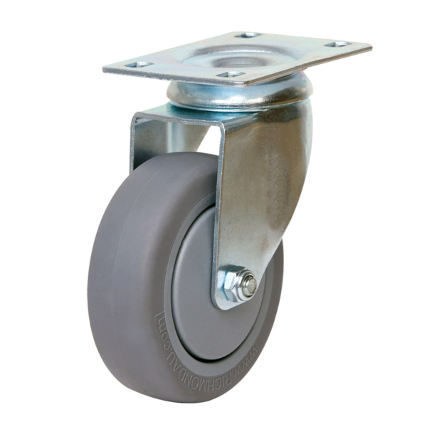 100mm Inst Rubber Wheel 80kg Capacity Castor (S4425)