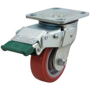 100mm Polyurethane Tyred Nylon Centred Wheel 250kg Capacity Castor (S4437D)