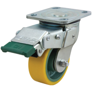 100mm Polyurethane Tyred Cast Iron Centred Wheel 330kg Capacity Castor (S4448D)