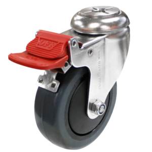 100mm Elastic  Rubber Swivel Brake Castor (S4461B)