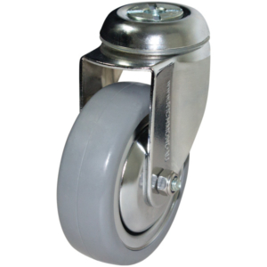 100mm Inst Rubber Swivel Chrome Durolite Castor (S4480)
