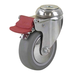 100mm Inst Rubber Swivel Chrome Durolite Castor (S4480BR)