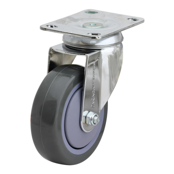 100mm Poly Nylon Swivel Chrome Durolite Castor (S4486)