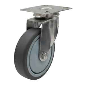 100mm Rubber Wheel 70kg Capacity Stainless Steel Castor (S4726)