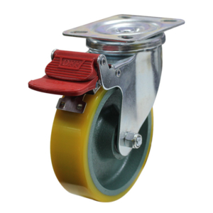 125mm Polyurethane Tyre on Cast Iron Centre Wheel 200kg Capacity Castor (S5048B)
