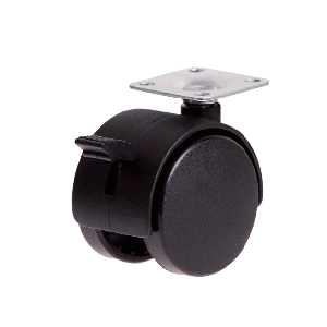 Pack of 2 Twin Wheel Plate Castors with Brake (S50BPK2)