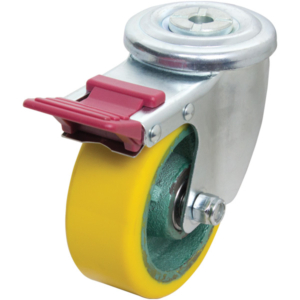125mm Polyurethane Tyre on Cast Iron Centre Bolt Hole 300 Series Castor (S5220B)