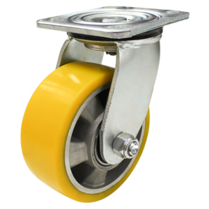 125mm Crowned Polyurethane Tyred Aluminium Centred Wheel 400kg Capacity Swivel Castor (S5274)