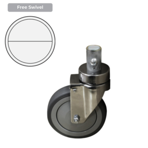 125mm Grey Rubber Wheel 100/90kg Capacity Medical Castor (S5293)