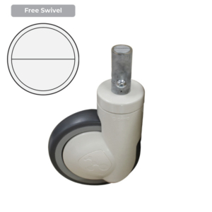 125mm Grey Rubber Wheel 100/90kg Capacity Medical Castor (S5295)