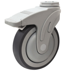 125mm Thermoplastic Rubber Wheel 100/80kg Capacity Medical Castor With Brake (S5386B)