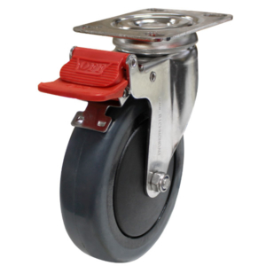 125mm Elastic  Rubber Wheel Swivel Brake Castor (S5515B)