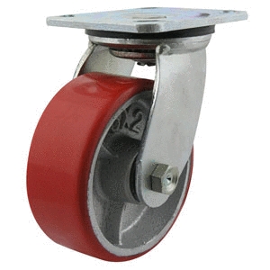 125mm Polyurethane Tyred Cast Iron Centred Wheel 250kg Capacity Castor (S5530)