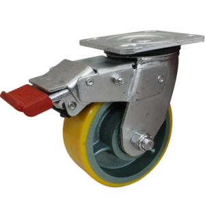 125mm Polyurethane Tyred Cast Iron Centred Wheel 500kg Capacity Castor (S5540SLB)